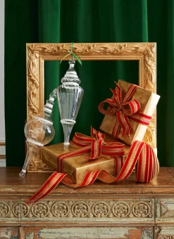 Raz 15.5" Large Clear Finial With Glitter Glass Christmas Ornament 4224530
