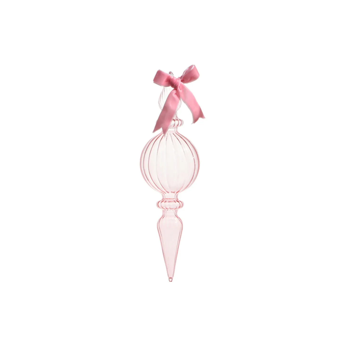 Raz 11" Large Clear Pink Blown Glass Finial Christmas Ornament 4322852