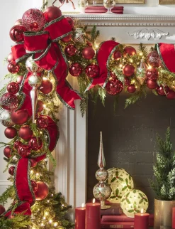 Raz 15" Large Holly Leaf Glass Finial Christmas Ornament 4424545
