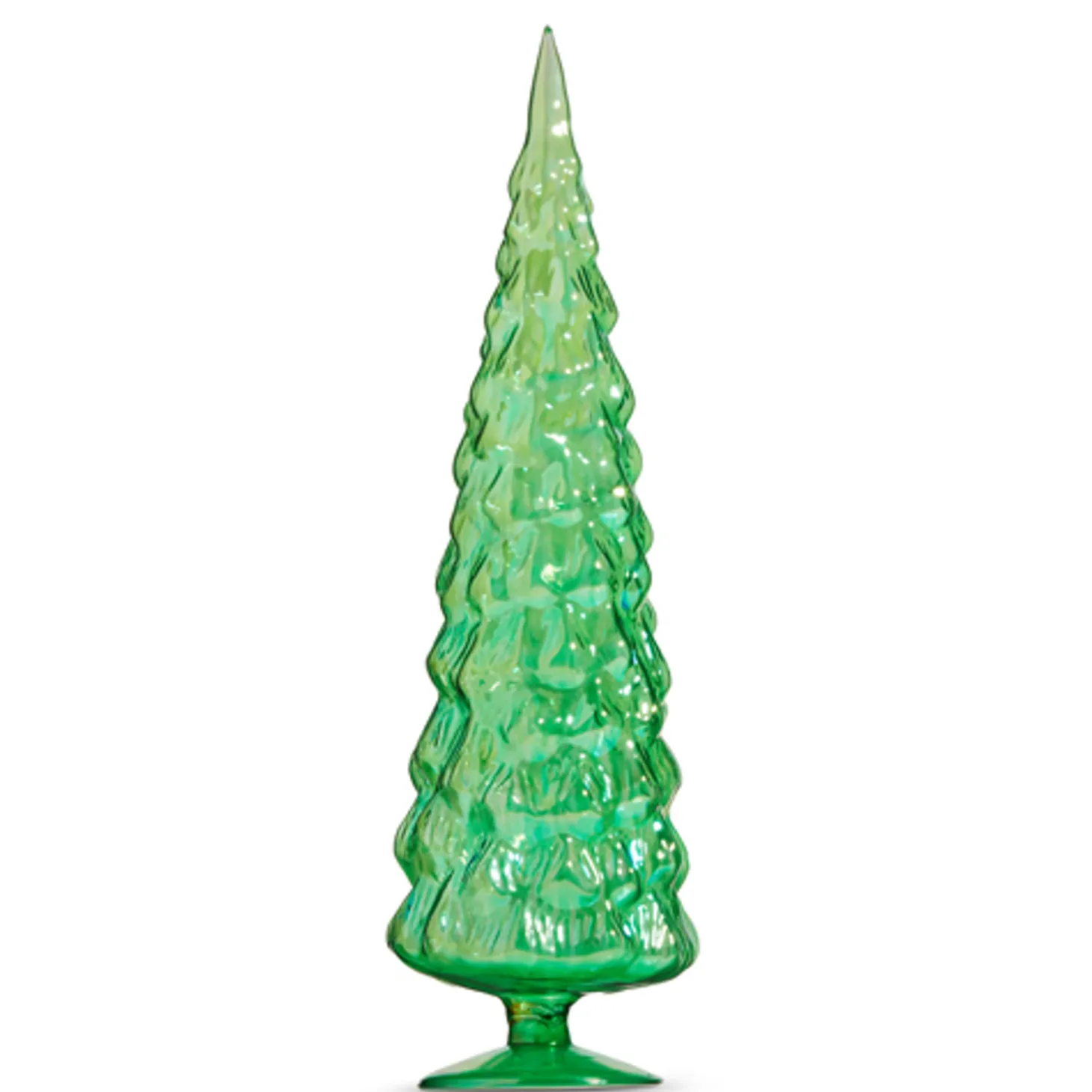 Raz 18" Large Iridescent Red Or Green Glass Tree Christmas Decoration