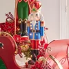 Raz 35.5" Large Lighted Blue And Red Nutcracker Christmas Figure 4401661