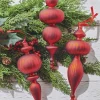 Raz 9.5" Large Red Finial Glass Christmas Ornament 4124579