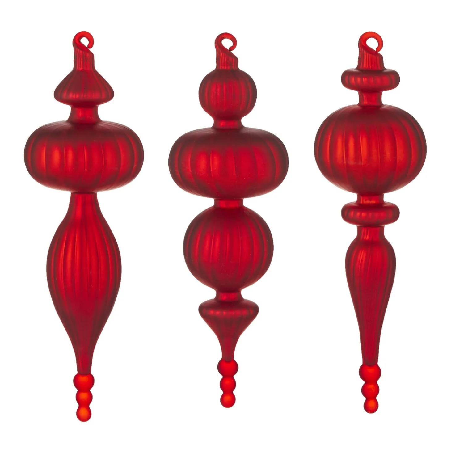 Raz 9.5" Large Red Finial Glass Christmas Ornament 4124579