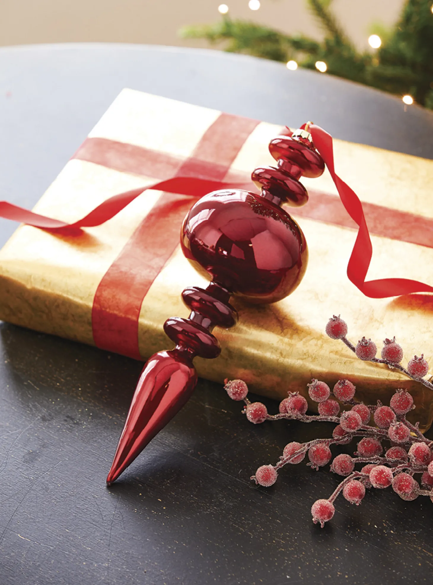 Raz 12.5" Large Red Finial Glass Christmas Ornament 4222885