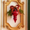 Raz 10" Large Red Ribbed Finial Glass Christmas Ornament 4300722