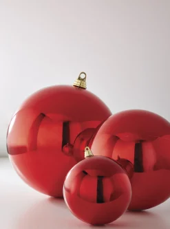 Raz 10" Large Shiny Red Ball Christmas Ornament 4214885