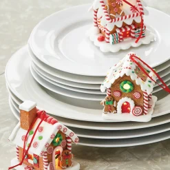 Raz 3.25" LED Lighted Claydough Gingerbread House Christmas Ornament 3815534