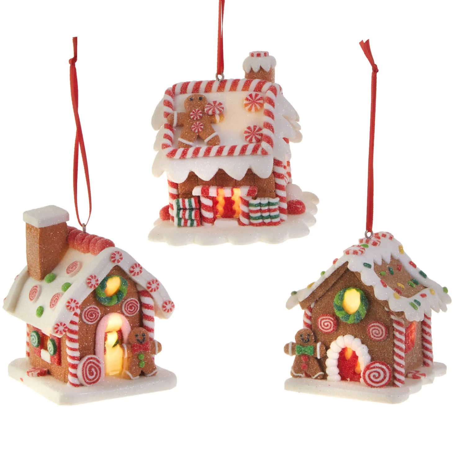 Raz 3.25" LED Lighted Claydough Gingerbread House Christmas Ornament 3815534