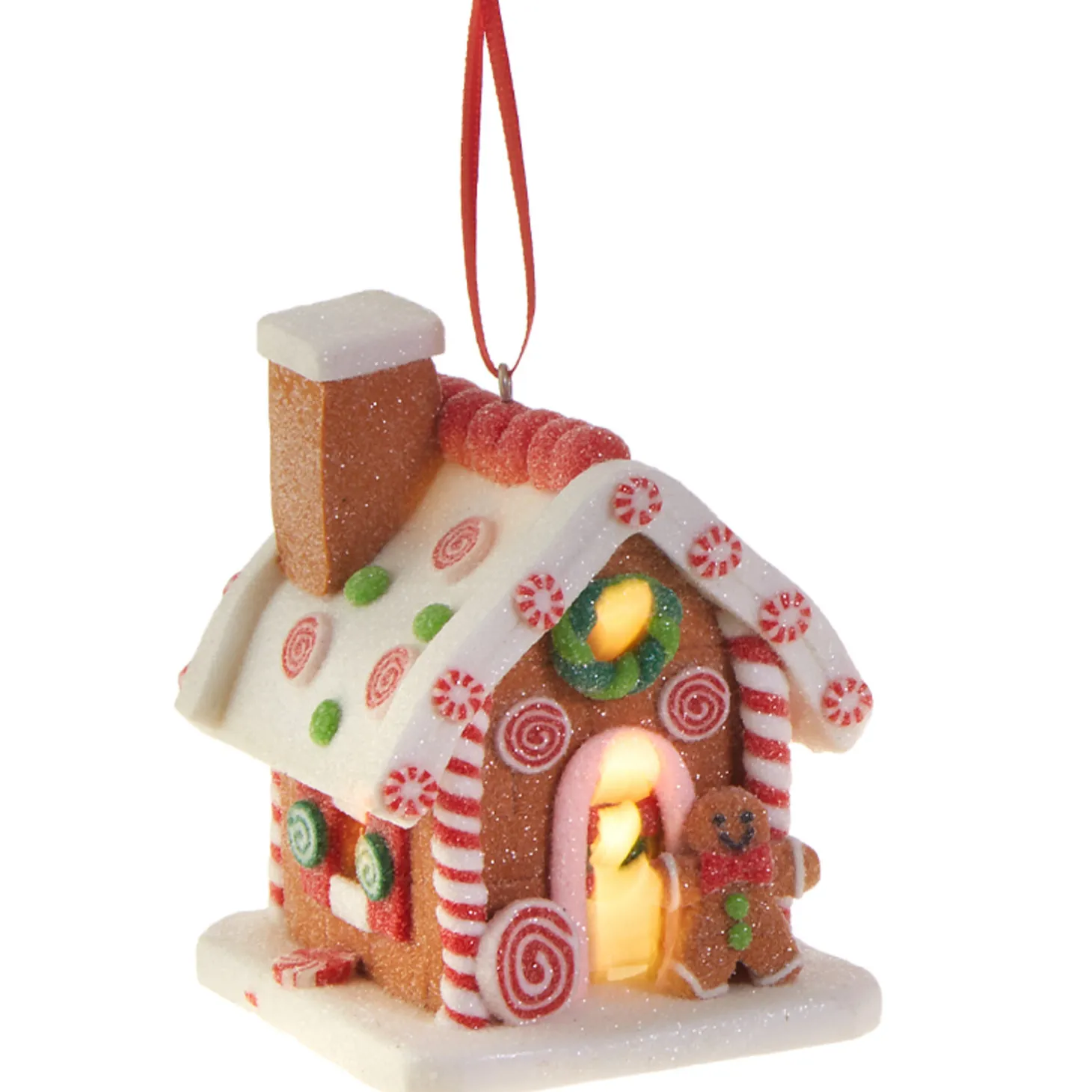 Raz 3.25" LED Lighted Claydough Gingerbread House Christmas Ornament 3815534