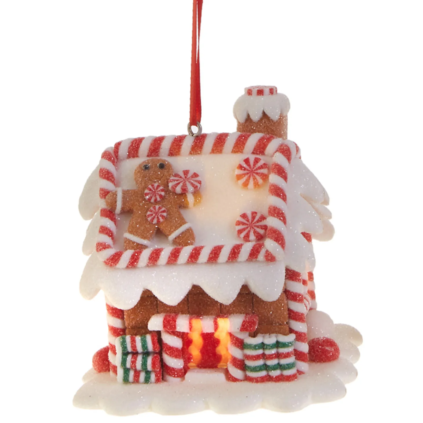 Raz 3.25" LED Lighted Claydough Gingerbread House Christmas Ornament 3815534