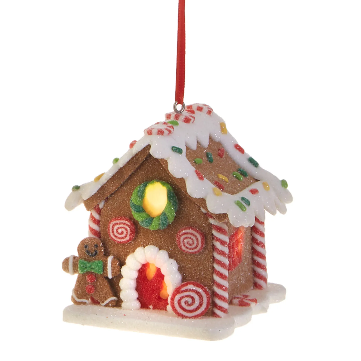 Raz 3.25" LED Lighted Claydough Gingerbread House Christmas Ornament 3815534