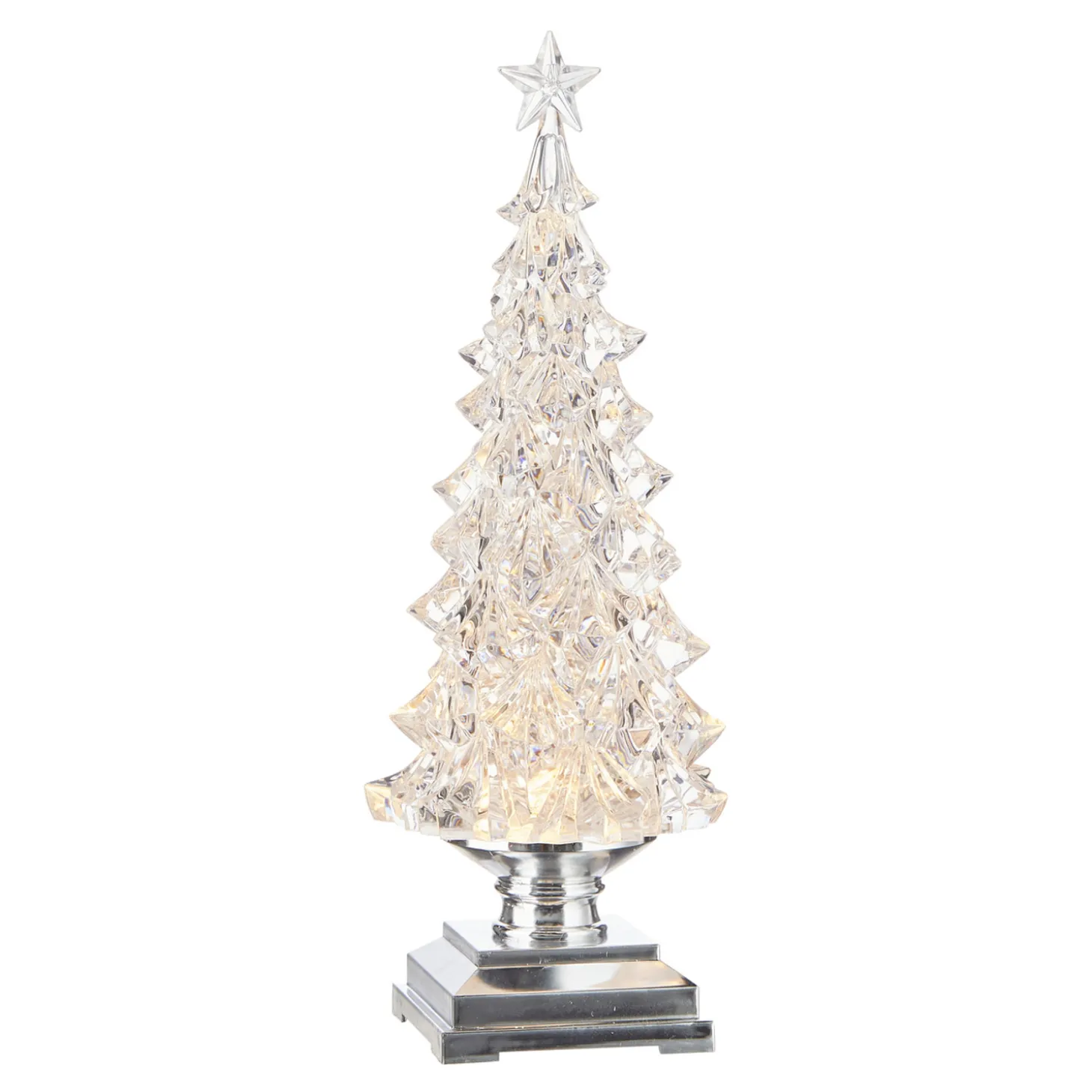 Raz 12.5" LED Lighted Tree With Swirling Glitter Water Globe Christmas Decoration 4119048