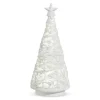 Raz 11" Lighted Flurry Swirling Glitter Christmas Water Globe White Tree Figure 4419278