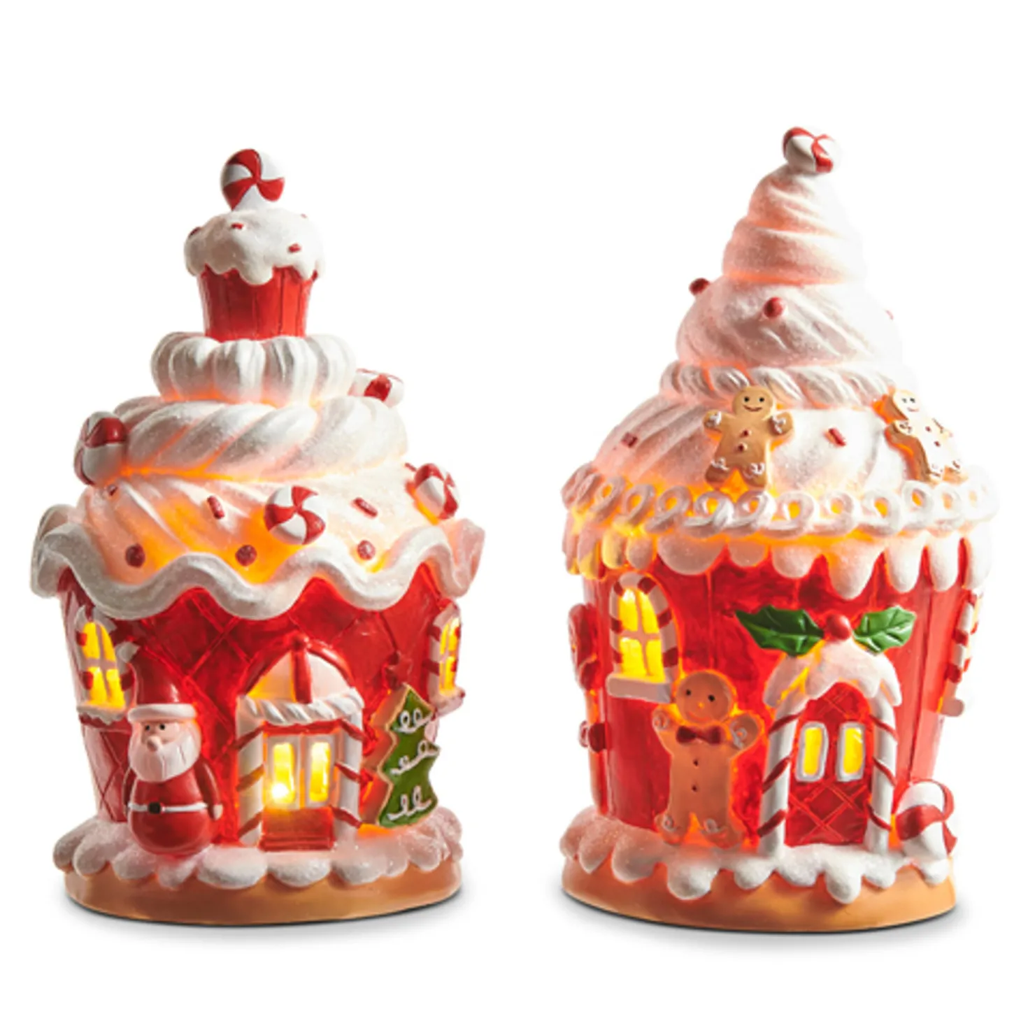 Raz 8" Lighted Gingerbread Cupcake House Lighted Christmas Decoration 4311644