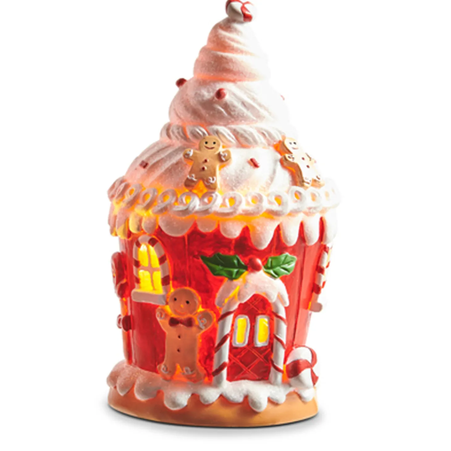 Raz 8" Lighted Gingerbread Cupcake House Lighted Christmas Decoration 4311644