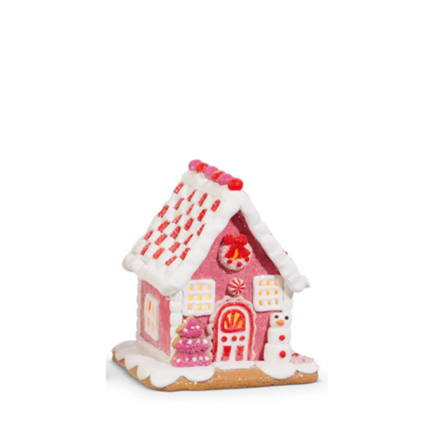 Raz 5.5" Lighted Pink Gingerbread House Christmas Ornament 4416250