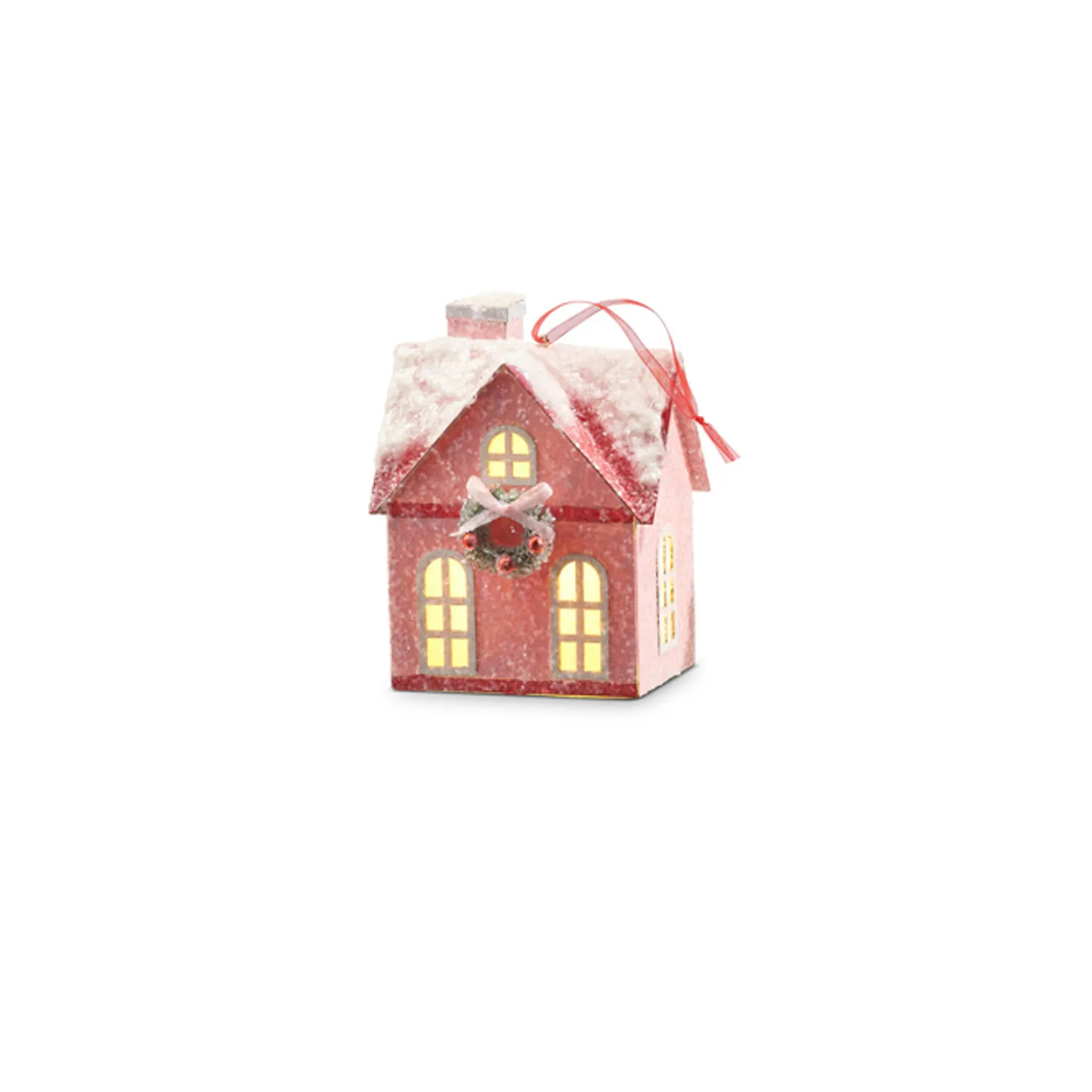 Raz 5" Lighted Pink House Christmas Ornament 4319069