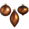 Raz 3" Matte Brown Glass Christmas Ornament 4422869