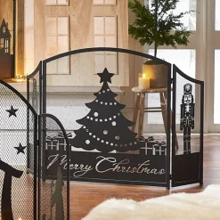 Raz 48" Merry Christmas Fireplace Screen Christmas Decoration 4317034
