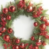 Raz 26" Mixed Pine And Santa Belt Ball Christmas Wreath W4102346
