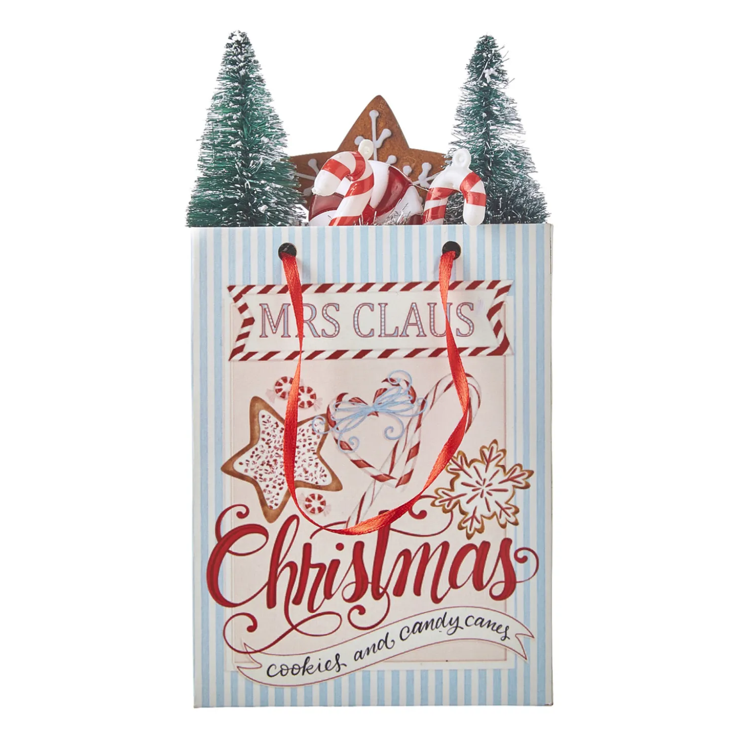 Raz 7.75" Mrs Claus Christmas Shopping Bag Ornament 4119022