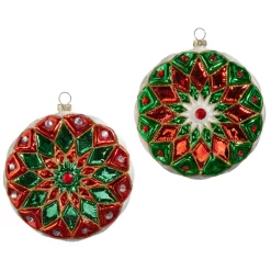 Raz 5" Multicolor Starburst Vintage Inspired Glass Christmas Ornament 4424535