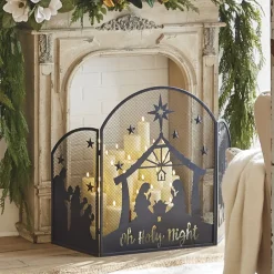 Raz 48" Nativity Metal Fire Place Screen Christmas Decoration 4228936
