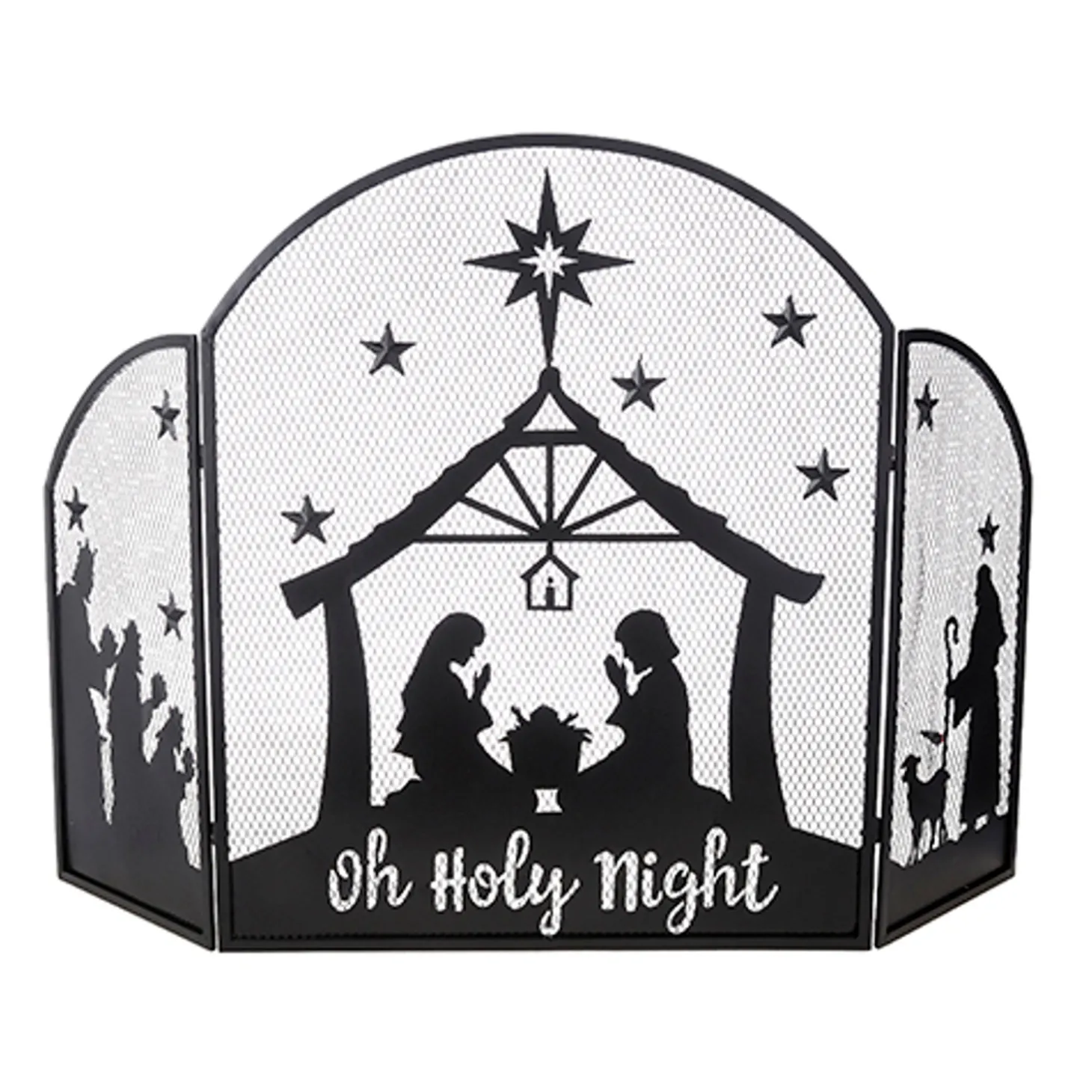 Raz 48" Nativity Metal Fire Place Screen Christmas Decoration 4228936