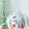 Raz 4.5" North Pole Friends Glass Ball Christmas Ornament 4224586