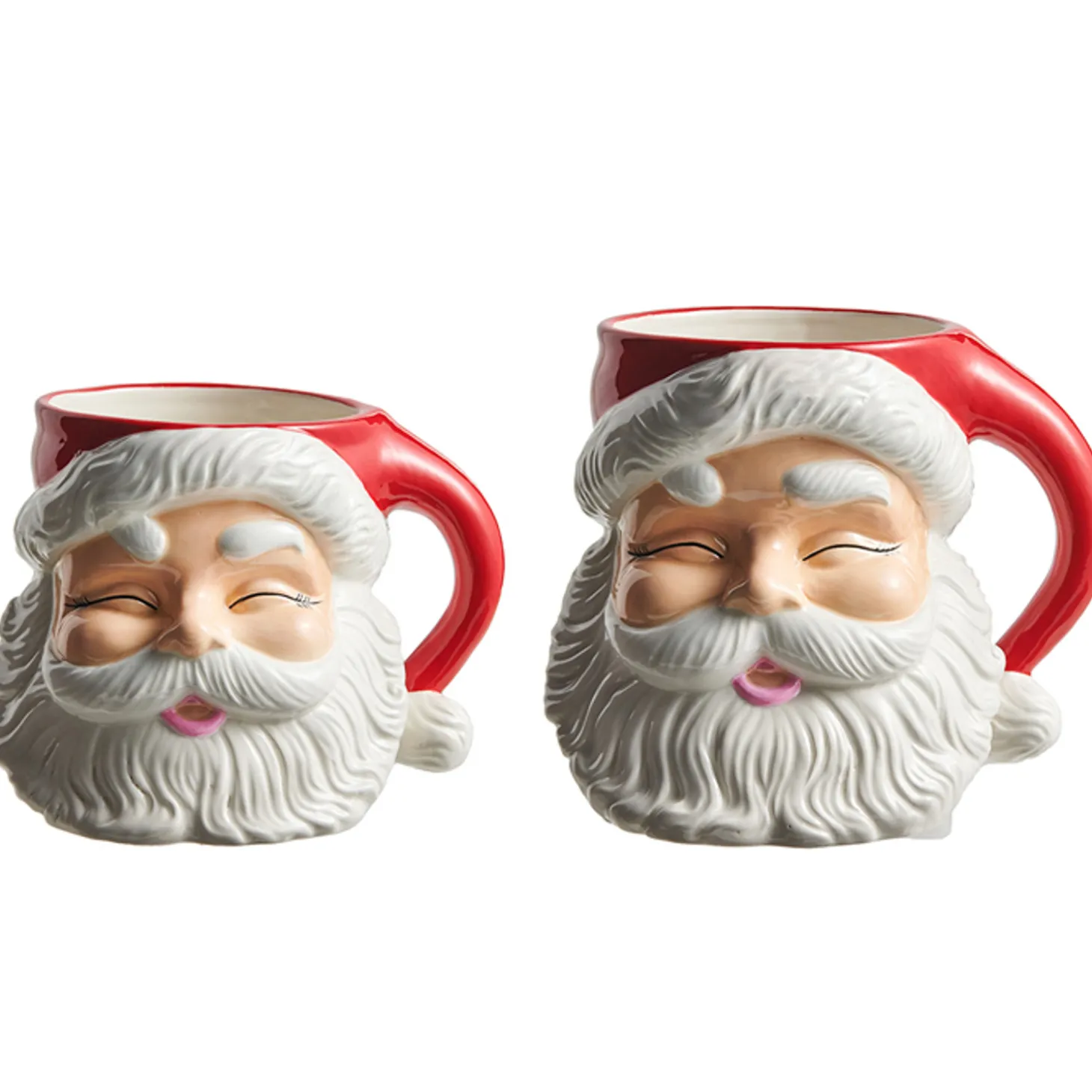 Raz 6" Or 8" Large Red Santa Mug Christmas Container