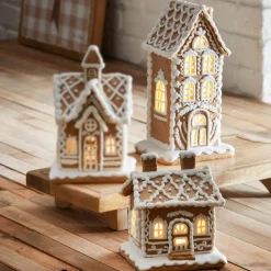 Raz 6" Or 10" Lighted Christmas Gingerbread Town House Decoration