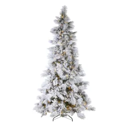 Raz 7.5' Or 9' Pre Lit Flocked Pine Christmas Tree