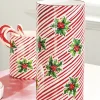 Raz 5.75" Or 12" Red And White Striped Holly Berry Christmas Container