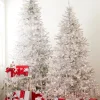 Raz 7.5' Or 9' Silver Tinsel Christmas Tree With Forever Lit Clear Lights