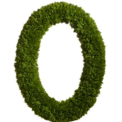 Raz 30.5" Oval Real Feel Cedar Christmas Wreath W4341737