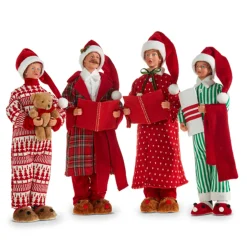 Raz 17.75" Pajama Family Christmas Carolers Figure 4322103