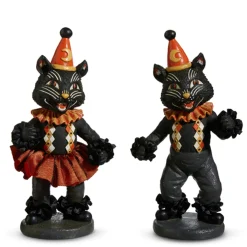 Raz 9" Party Scaredy Black Cat Halloween Figures Set Of 2 4407013