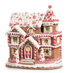 Raz 11" Peppermint Christmas Gingerbread House Decoration 4416281