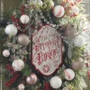 Raz 11.75" Peppermint Parlor Embossed Metal Christmas Sign 4111275