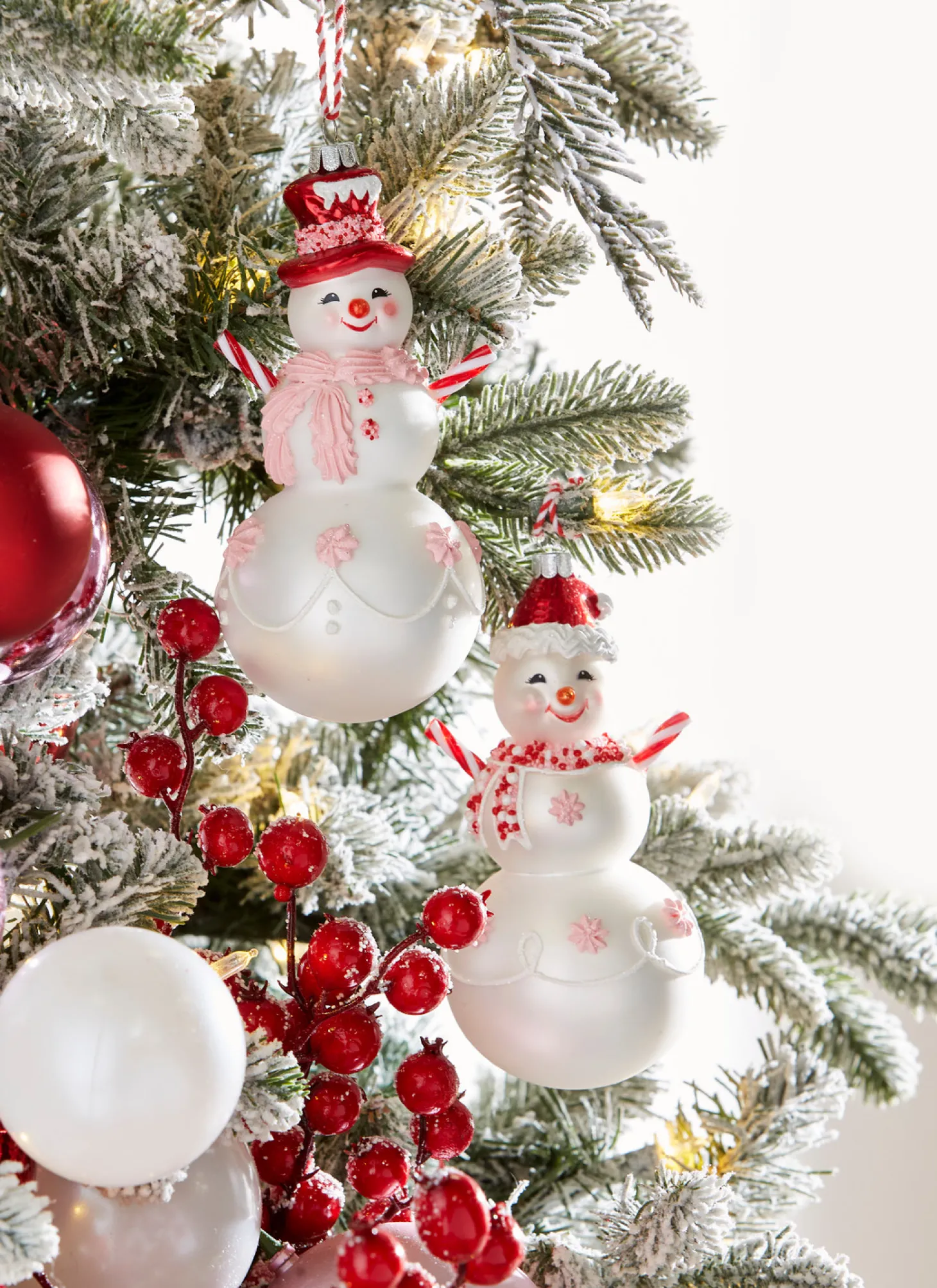 Raz 6.25" Peppermint Snowman Glass Christmas Ornament 4352876
