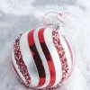 Raz 5" Peppermint Swirl Glass Ball Christmas Ornament 4220960