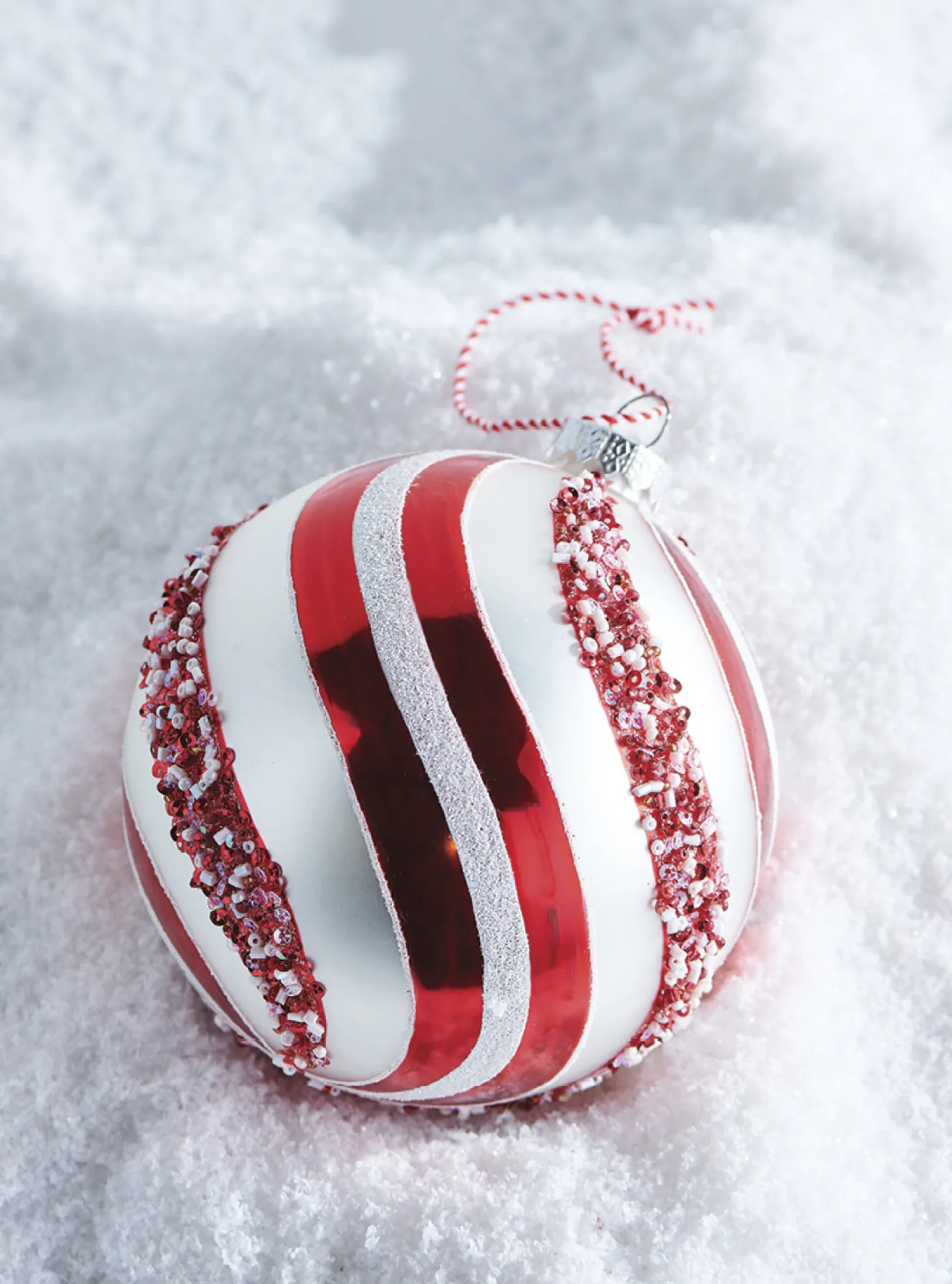 Raz 5" Peppermint Swirl Glass Ball Christmas Ornament 4220960