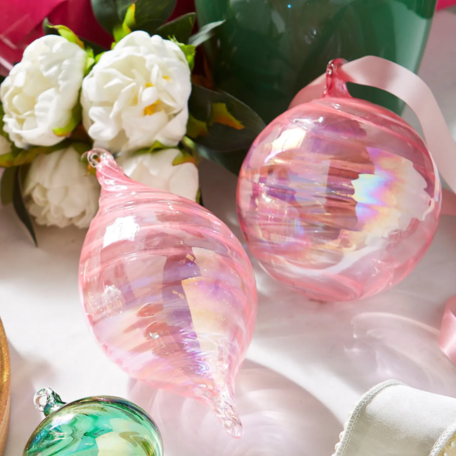 Raz 5" Pink Blown Glass Christmas Ornament 4324512
