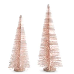 Raz 24" Pink Bottle Brush Trees Christmas Decorations 4306107