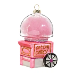 Raz 4" Pink Cotton Candy Machine Glass Christmas Ornament 4412516