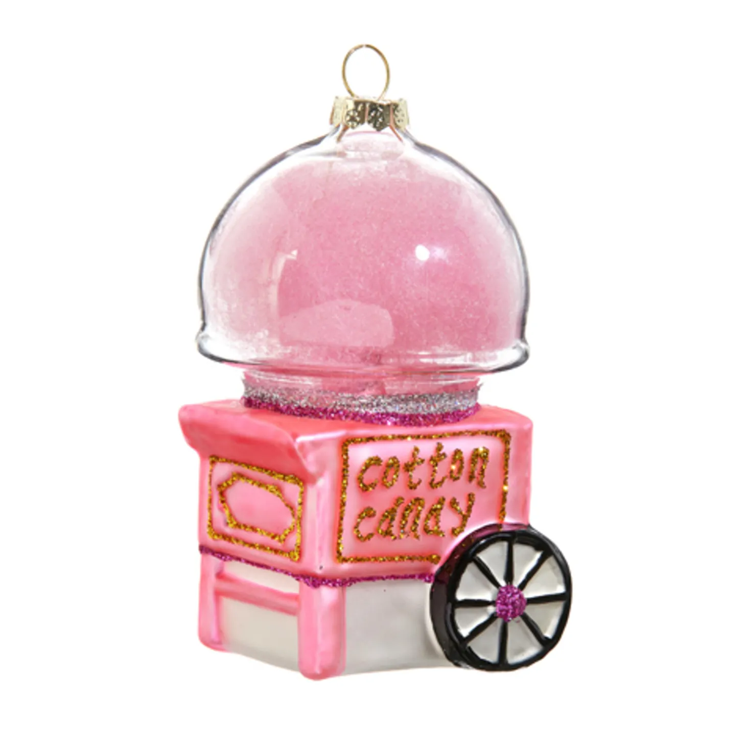Raz 4" Pink Cotton Candy Machine Glass Christmas Ornament 4412516