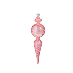 Raz 10" Pink Finial Glass Christmas Ornament 4324514