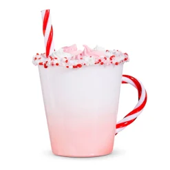 Raz 4.5" Pink Hot Chocolate Glass Christmas Ornament 4352860