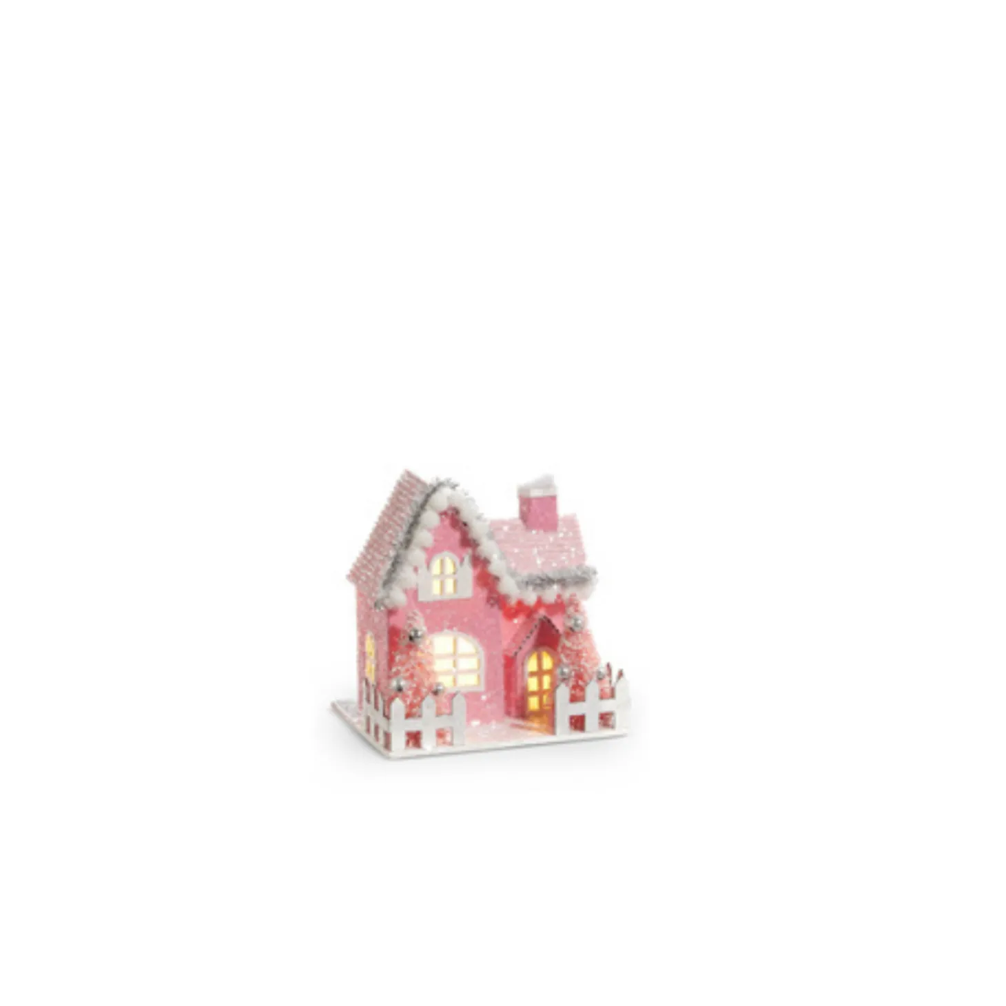 Raz 5" Pink House Village Christmas Ornament 4412533