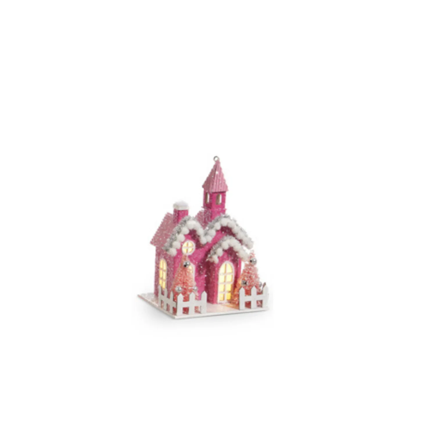 Raz 5" Pink House Village Christmas Ornament 4412533